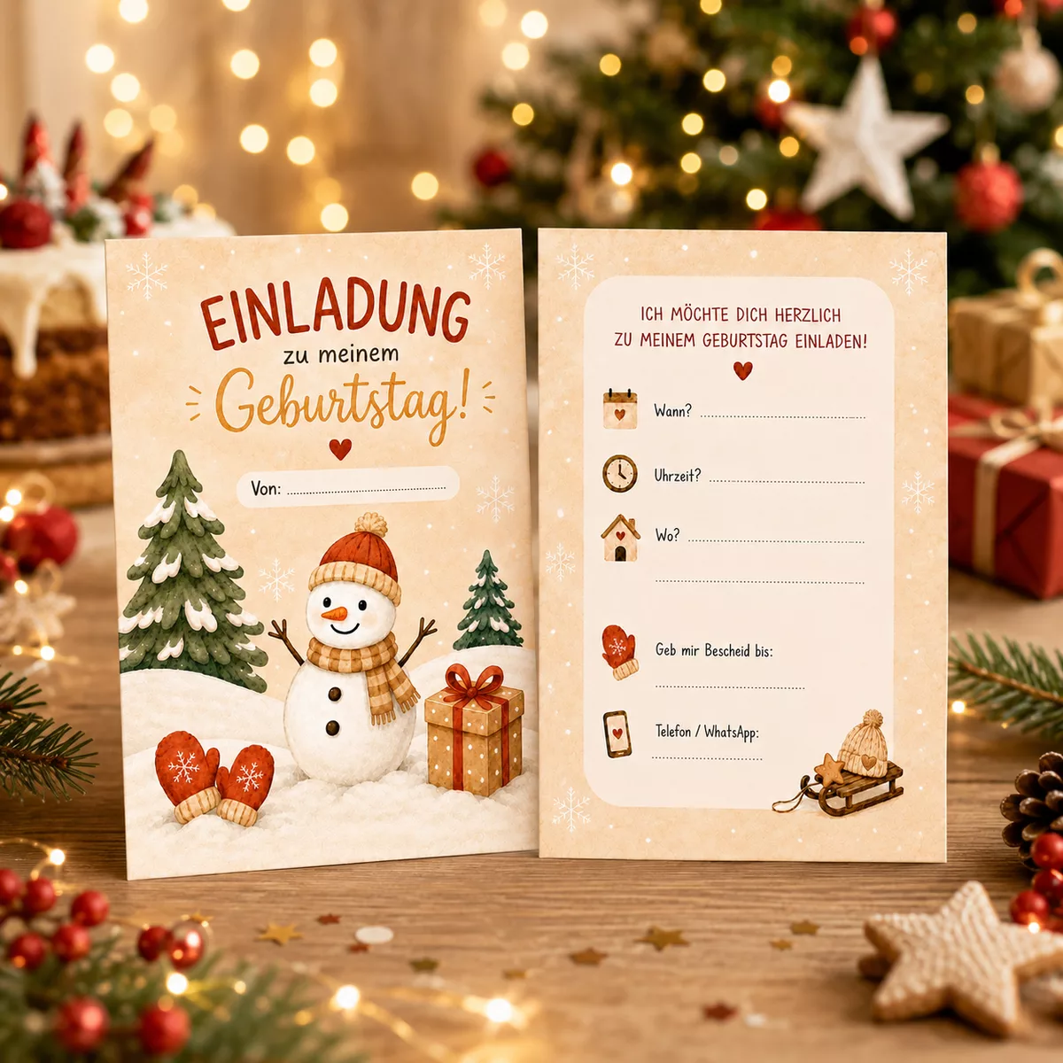 Einladungskarte Winter 10er Set A6